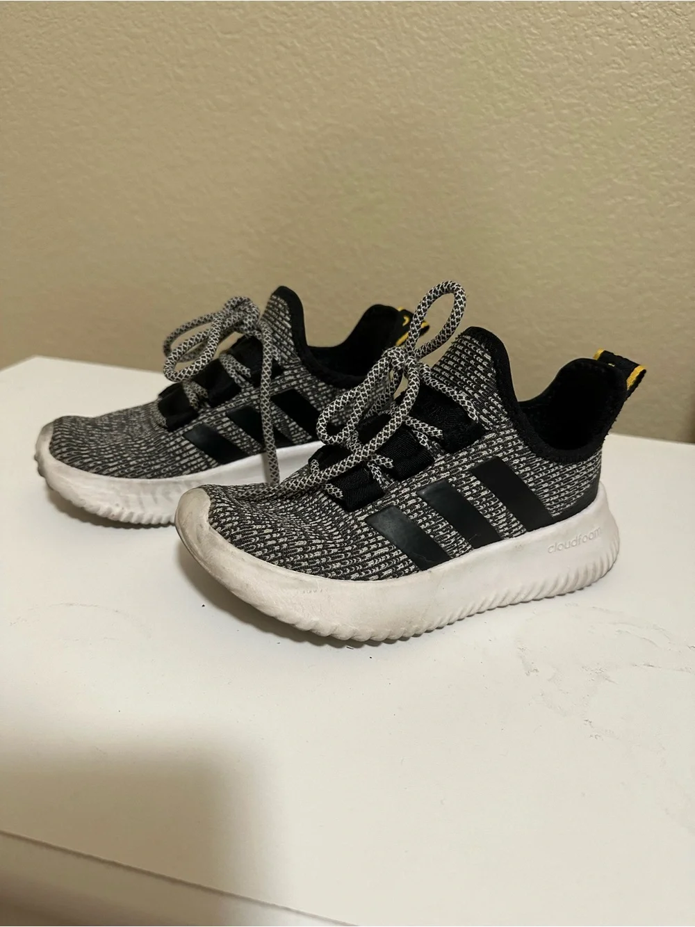 adidas Black & White Kids Sneakers with Cloudfoam Sole